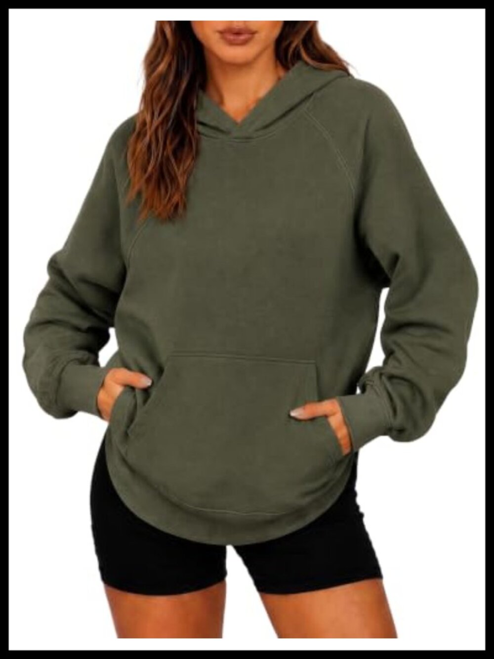 Oversized Fleece Hoodie Pullover Kangaroo Pocket Womens Casual Sweatshirt